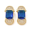Brass Pave Blue Cubic Zirconia Pendants CU-CBADD64-15G-1