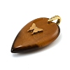 Natural Tiger Eye Pendants G-G470-02G-03-2