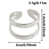 Double-layer 304 Stainless Steel Open Cuff Rings JO2832-1-1