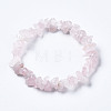 Unisex Chip Natural Rose Quartz Beaded Stretch Bracelets BJEW-S143-09-2