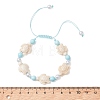 Adjustable Synthetic Turquoise & Natural Howlite Braided Bead Bracelets for Womem BJEW-JB13654-2