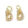 Real 18K Gold Plated Brass Micro Pave Clear Cubic Zirconia Charms KK-E068-VB452-D-2