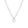 Natural White Shell 304 Stainless Steel Heart Pendant Necklaces for Women BL5235-1-1
