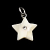 Natural White Shell & Crystal Rhinestone Pendants SH-CBAC52B-01B-1