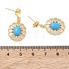 Brass Pave Cubic Zirconia Stud Earring Findings KK-C172-12G-3