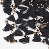 Polycotton(Polyester Cotton) Tassel Pendant Decorations FIND-S275-01G-2