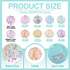 240Pcs 8 Colors Crackle Transparent Glass Beads GLAA-TA0004-19-4