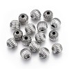 Tarnish Resistant 304 Stainless Steel Corrugated Beads STAS-P218-24-10mm-1