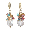 Baroque Natural Keshi Pearl Dangle Earrings EJEW-JE07037-4