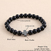 Glass Round Beaded Stretch Bracelets for Men Women OI3299-3-1
