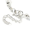 Flower Glass Beaded Link Bracelet with Alloy Clasps for Women BJEW-TA00310-01-3