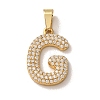 304 Stainless Steel Micro Pave Clear Cubic Zirconia Pendants CU-CBA703A-05G-G-1