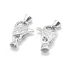 Rhodium Plated 925 Sterling Silver Lobster Claw Clasps STER-L055-063P-3