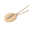 Enamel Oval with Birth Flower Pendant Necklace STAS-H174-02G-G-2