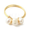 2Pcs 2 Colors Copper Wired Natural Pearl Finger Rings RJEW-JR01036-4