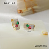 Brass Micro Pave Cubic Zirconia Hoop Earrings FS-WG4AF5E-01-1