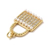 Brass Micro Pave Cubic Zirconia Pendants KK-H433-50G-3