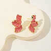 Flower Alloy Enamel Stud Earrings FS-WG50345-02-1