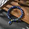 Natural Lapis Lazuli Stretch Bracelets BJEW-JB10135-01-2