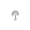 Moon 304 Stainless Steel Cubic Zirconia Eyebrow Curved Barbell Rings WG008EB-02-1