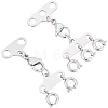 2Pcs 2 Styles Stainless Steel Necklace Layering Clasps FIND-BBC0005-10P-1