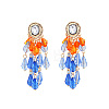 Zinc Alloy Acrylic Teardrop Tassel Stud Earrings for Women WGB9C49-01-1