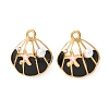 304 Stainless Steel Enamel with ABS Iimitation Pearl Pendants STAS-Z193-07G-01-1