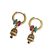 Brass Enamel Hoop Dangle Earrings WG1B0F0-01-5