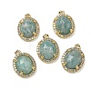 Natural Amazonite Faceted Oval Pendants G-I375-02G-03-1