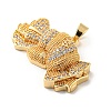 Brass Micro Pave Cubic Zirconia Pendants KK-P250-37G-2