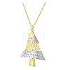 Alloy Christmas Tree Pendant Box Chain Necklaces for Women NJEW-F359-01-1