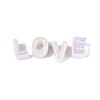 UV Plating Opaque Rainbow Iridescent Acrylic Beads OACR-P010-23B-4