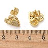 Valentine's Day Heart Brass Micro Pave Clear Cubic Zirconia Stud Earrings EJEW-D305-22G-04-4