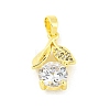 Brass Micro Pave Clear Cubic Zirconia Pendants KK-P263-06A-G-1