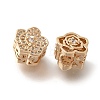 Flower Rack Plating Brass Micro Pave Cubic Zirconia Beads KK-S399-02B-2