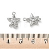 Brass Micro Pave Clear Cubic Zirconia Charms KK-P355-01F-P-3