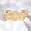 Ocean Theme 304 Stainless Steel Cuff Bangles for Women SA-Z002-03G-02-2