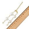 Natural Baroque Keshi Pearl Heart & Shell Pearl Link Bracelet Making AJEW-JB01645-3