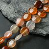 Flat Round Gemstone Natural Red Agate Stone Beads Strands G-S110-14mm-03-1