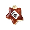 Printed Alloy Pendants ENAM-F160-05B-G-1