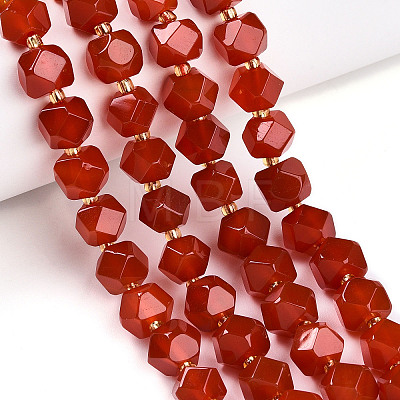 Natural Carnelian(Dyed & Heated) Beads Strands G-T140-09B-1