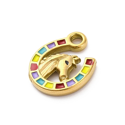 304 Stainless Steel Enamel Pendants X-STAS-B085-33G-1