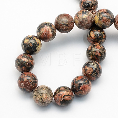 Natural Leopard Skin Jasper Round Beads Strands G-S182-4mm-1