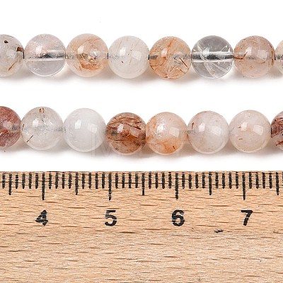 Natural Black Gold Rutilated Quartz Beads Strands X-G-P596-6mm-02-1