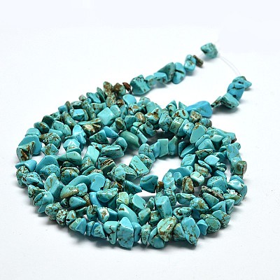 Chips Synthetic Turquoise Beads Strands G-N0134-08A-1
