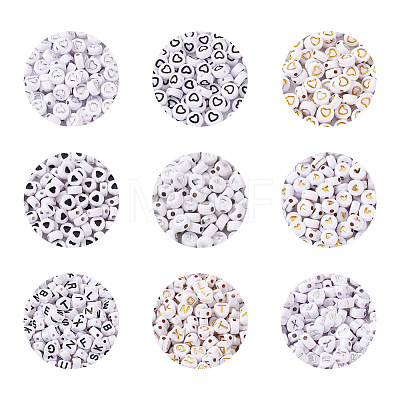 Craftdady Opaque White Acrylic Beads MACR-CD0001-02-1