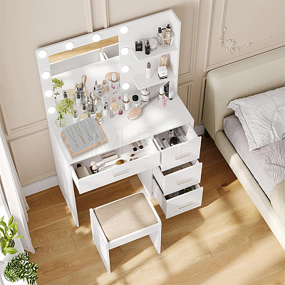 Wooden Slant Back Necklace Organizer Jewelry Display Stands AJEW-WH20033-046D-1