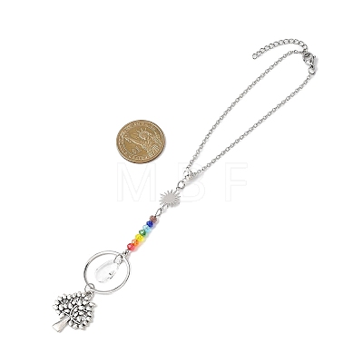 Tree of Life Alloy Pendant Decorations HJEW-JM04556-1