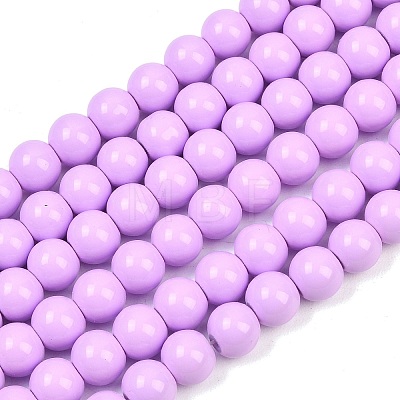 Painted Glass Bead Strands DGLA-S071-8mm-B38-1