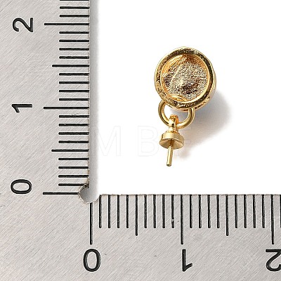 Flat Round Brass Paua Shell Cup Pearl Peg Bails Pin Pendants KK-K389-143G-1